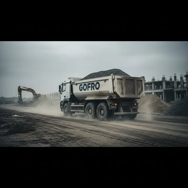 Sklápač GOFRO so štrkom na stavbe